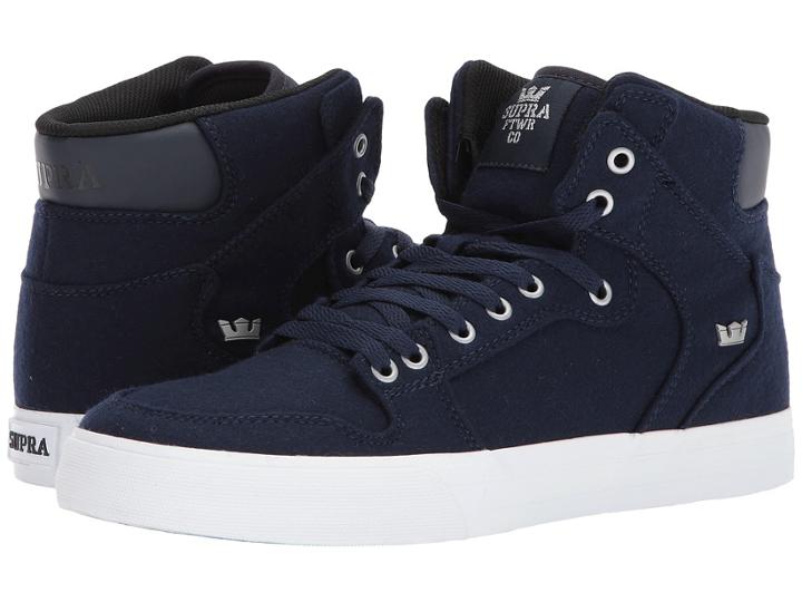 Supra Vaider (navy Wool/silver/white) Skate Shoes