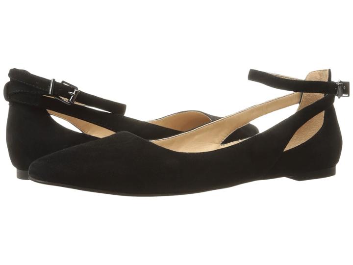 Franco Sarto Sylvia (black Suede) Women's Dress Flat Shoes