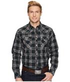 Wrangler Long Sleeve Rock 47 Shirt Plaid (black/grey) Men's Clothing