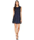 Juicy Couture Knit Ponte Laser Cut Dress (regal) Women's Dress