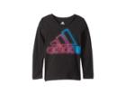 Adidas Kids Long Sleeve Lapped Sideseam Tee (toddler/little Kids) (black) Girl's T Shirt