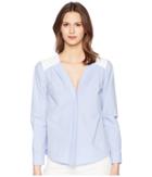 Jil Sander Navy Long Sleeve Cotton Blouse (light/pastel Blue) Women's Blouse