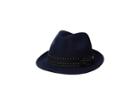 Stacy Adams Ultra Felt Fedora With Fancy Tie Overlay (navy) Fedora Hats