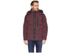 Marc New York By Andrew Marc 60/40 Crinkle Down Mid Length Hooded Jacket (raisin) Men's Coat