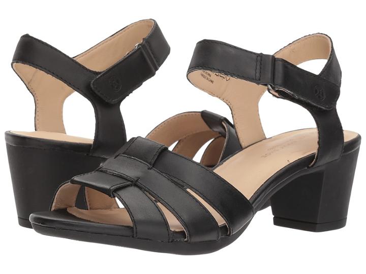 Hush Puppies Masseter Quarter Strap (black Leather) Women's Dress Sandals