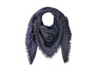 Tory Burch Wild Pansy Logo Square Scarf (blue Wild Pansy) Scarves