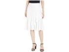 Calvin Klein Ruffle Scuba Crepe Skirt (white) Women's Skirt