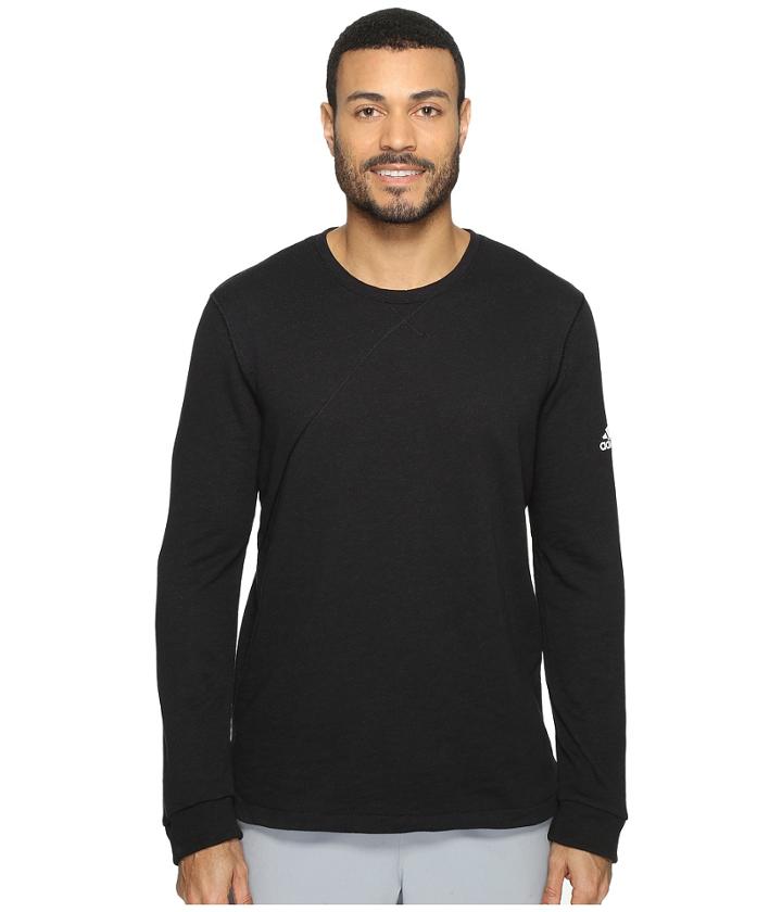 Adidas Cross Up Long Sleeve Tee (black/black) Men's Long Sleeve Pullover
