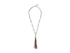 Lucky Brand Dusty Pink Leather Fringe Necklace (two-tone) Necklace