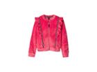 Tommy Hilfiger Kids Ruffle Velour Track Jacket (big Kids) (paradise Pink) Girl's Coat