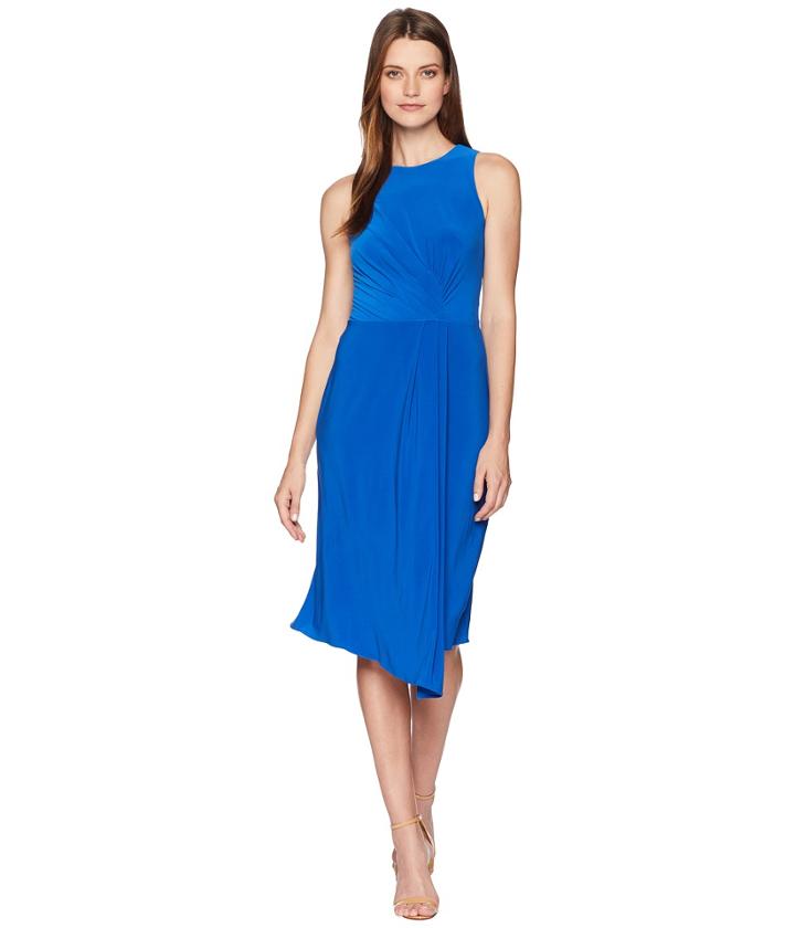 Taylor Sleeveless Front Pleat Midi Dress (royal) Women's Dress