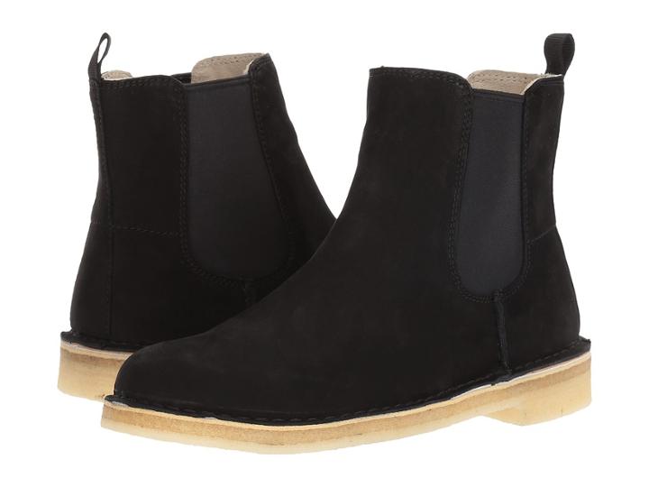 Clarks Desert Peak (black Leather) Women's Pull-on Boots