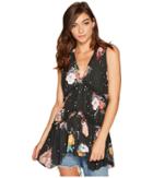 Free People Purple Haze Printed Tunic (black) Women's Clothing