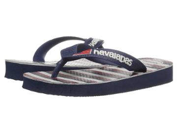 Havaianas Kids Top Usa Stripe Sandals (toddler/little Kid/big Kid) (navy Blue) Kids Shoes