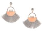 Guess Thread Fan Drop Earrings With Enamel Accents (rose Gold/crystal/pink) Earring