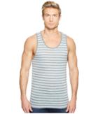 Alternative Eco Jersey Yarn-dye Stripe Marine Tank Top (mist Blue Overdye Riviera Stripe) Men's Clothing