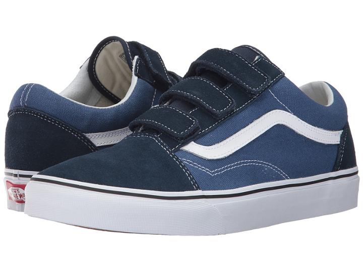 Vans Old Skool V ((suede/canvas) Dress Blues/true Navy) Men's Skate Shoes