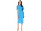 Bcbgmaxazria Lace Inset Sheath Dress (french Blue) Women's Clothing