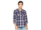 Columbia Times Twotm Hooded Long Sleeve Shirt (dark Plum Big Check) Women's Long Sleeve Button Up