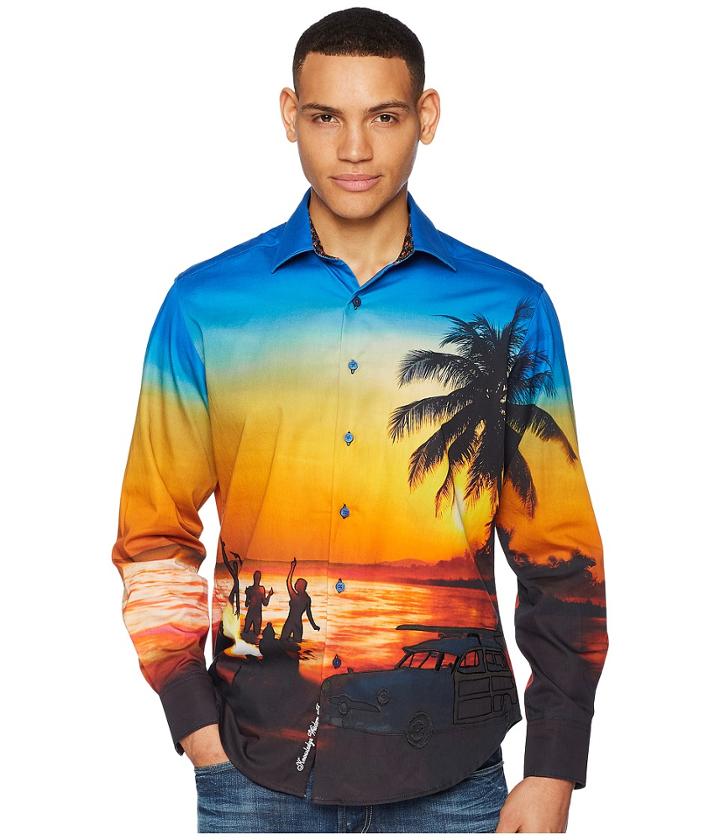 Robert Graham Sunset Chaser Long Sleeve Woven Shirt (multi) Men's Clothing
