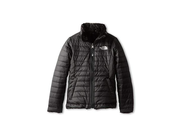 The North Face Kids Reversible Mossbud Swirl Jacket (little Kids/big Kids) (tnf Black) Girl's Coat