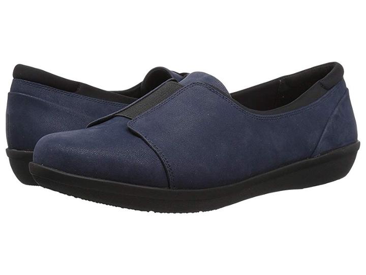 Clarks Ayla Band (navy Synthetic Nubuck) Women's  Shoes