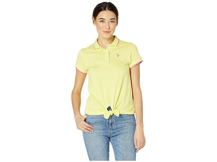 U.s. Polo Assn. Tie Front Polo Shirt (mai Tai) Women's Clothing