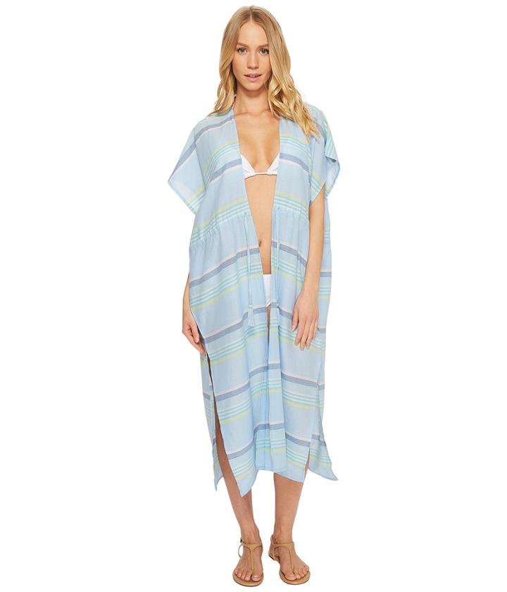 Echo Design Sunset Stripe Midi Cover-up (sky Blue) Women's Swimwear