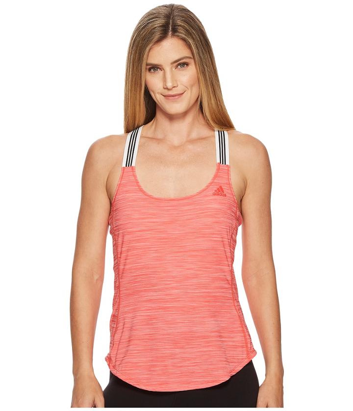 Adidas Performer Cross-back Tank Top (real Coral) Women's Sleeveless
