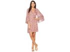 Lucky Brand Printed Bell Sleeve Dress (pink Multi) Women's Dress