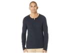 Boss Orange Trix Long Sleeve Waffle Henley (navy) Men's Long Sleeve Pullover