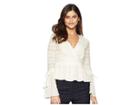 Moon River Bell Sleeve Lace Top (ivory) Women's Clothing