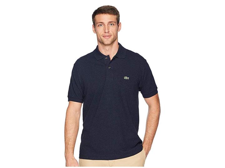 Lacoste Classic Chine Pique Polo Shirt (eclipse Blue Chine) Men's Clothing