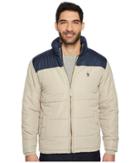 U.s. Polo Assn. Color Block Puffer (thompson Khaki) Men's Coat