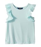 Polo Ralph Lauren Kids Flutter-sleeve Jersey Top (little Kids/big Kids) (crystal Blue) Girl's Clothing