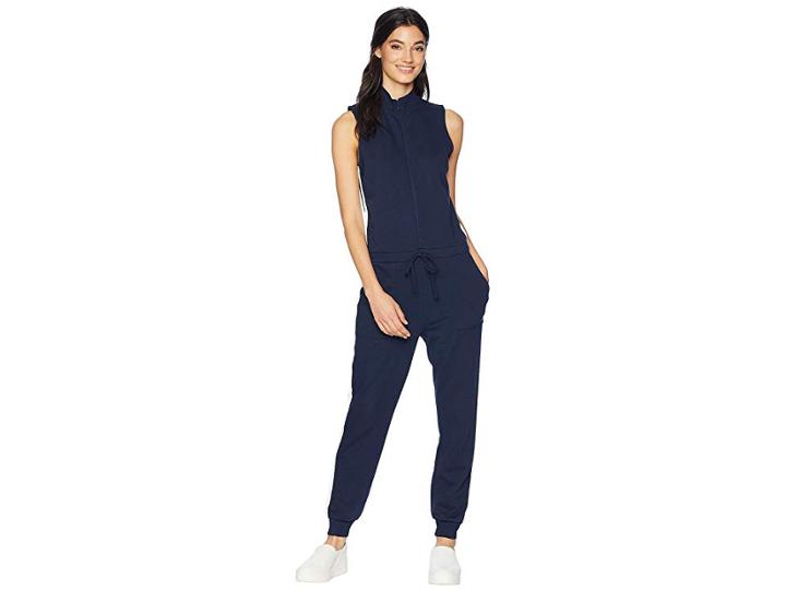 Juicy Couture Knit Terry Color Block Stripe Jumpsuit (regal) Women's Jumpsuit & Rompers One Piece