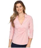 Nydj Gingham Shirting Fit Solution (guava) Women's Blouse