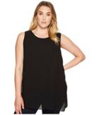 Karen Kane Plus Plus Size Crossover Slit Tunic (black) Women's Blouse