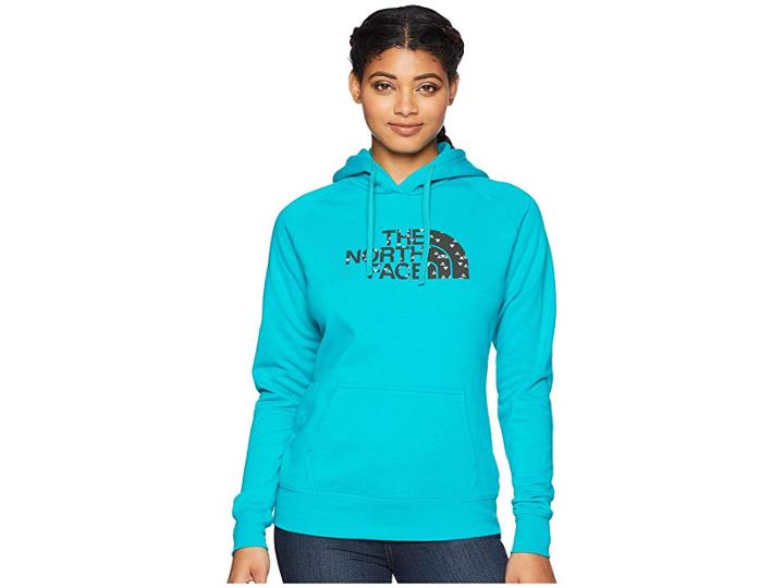The North Face Half Dome Pullover Hoodie (kokomo Green/weathered Black Sparse Triangle Print) Women's Sweatshirt