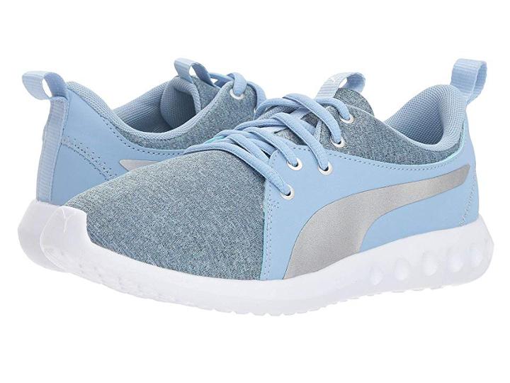 Puma Kids Carson 2 Ribknit (big Kid) (cerulean/puma Silver/puma White) Girl's Shoes