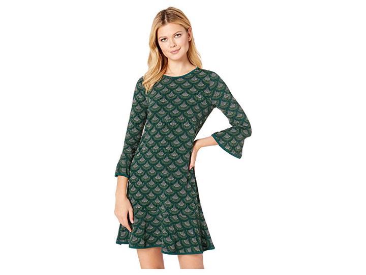 Michael Michael Kors Chandelier Scallop Flounce Sleeve Dress (dark Emerald) Women's Dress