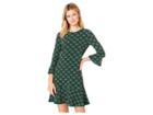 Michael Michael Kors Chandelier Scallop Flounce Sleeve Dress (dark Emerald) Women's Dress