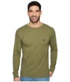 U.s. Polo Assn. Long Sleeve Crew Neck Pocket T-shirt (olive Green Heather) Men's Clothing