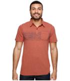 Columbia Trail Shaker Polo Shirt (rusty Heather/blur Stripe) Men's Short Sleeve Pullover