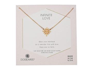 Dogeared Infinite Love, Cross With Rays Charm Necklace (gold Dipped) Necklace