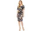 Adrianna Papell Twilight Jungle Draped Dress (black Multi) Women's Dress