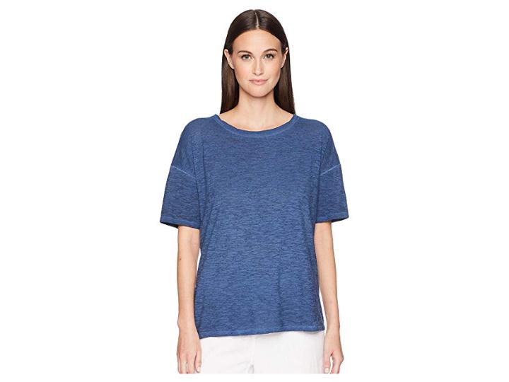 Eileen Fisher Jewel Neck Box-top (denim) Women's Clothing
