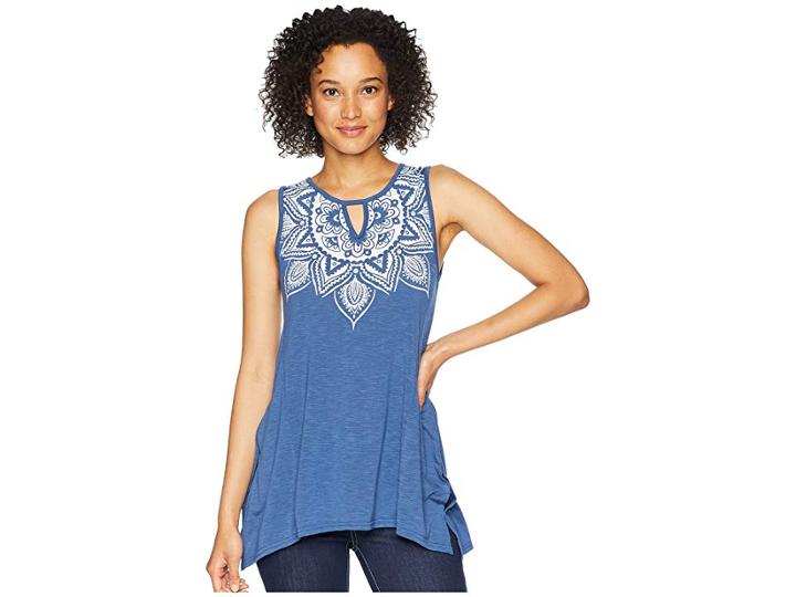 Roper 1767 Polyester Rayon Tank Top (blue) Women's Sleeveless