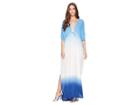 Green Dragon Dip-dyed Crinkle Gauze Ashley Maxi Caftan (indigo) Women's Clothing