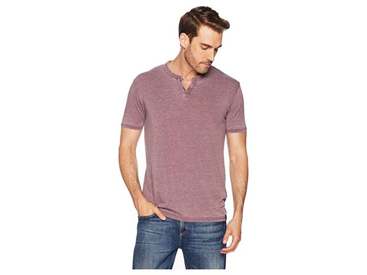 Lucky Brand Burnout Button Notch Shirt (port Royale) Men's Clothing